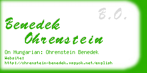 benedek ohrenstein business card